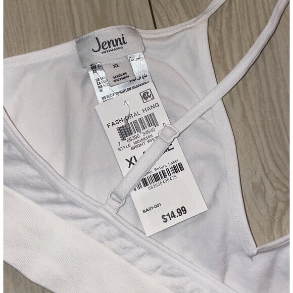 Jenni Bralette Bra Unlined Wire Free Womens XL XLarge White New - Picture 5 of 5
